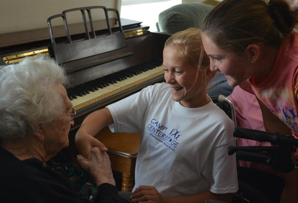 Serving the community at a senior home. (Photo courtesy of Camp CenterStage)